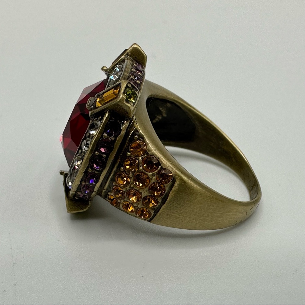 Heidi Daus Red Crystal Cocktail Ring Size 10 NWT - Picture 8 of 14